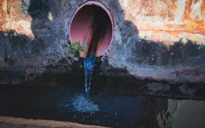 a pipe with water coming out of it